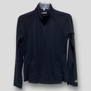 SOLFIRE “Never Coast” Black 1/4 Zip Pullover Size Small Active Outerwear